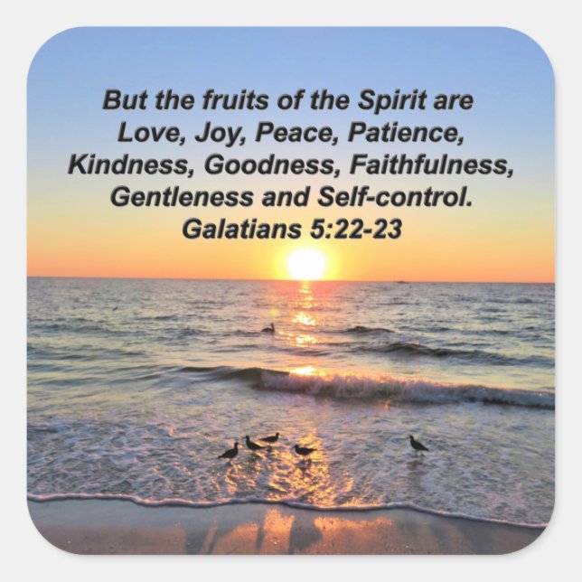 SCHÖNE GALATIANER 5 SONNENREISE QUADRATISCHER AUFKLEBER (Vorderseite)