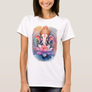 Schöne Ganesha und Lotus T-Shirt