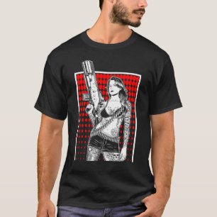 Schöne Gangster-Girl-Kriminelle mit Gun-Geschenk T-Shirt