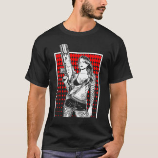 Schöne Gangster-Girl-Kriminelle mit Gun-Geschenk T-Shirt