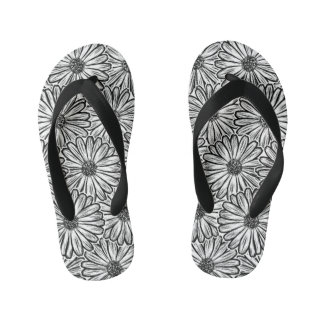 Schöne Gänseblümchen-Blume, Halftone-Illustration Kinderbadesandalen