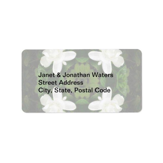 Schöne Gardenie 5 Kaleidoskop 1 Adressaufkleber (Vorne)