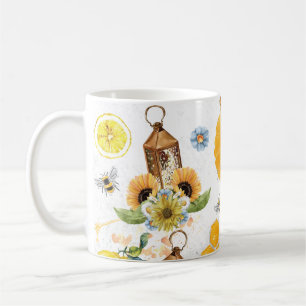 Schöne Gartenbeere Sonnenblume Kaffeetasse