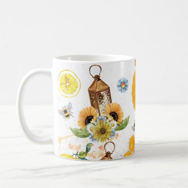 Schöne Gartenbeere Sonnenblume Kaffeetasse (Links)
