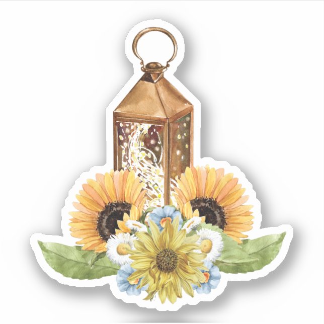 Schöne Gartenbeere Sonnenblumenmuster Aufkleber (Vorderseite)