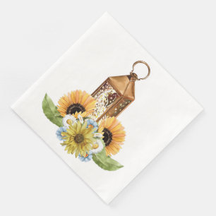 Schöne Gartenbeere Sonnenblumenmuster Serviette