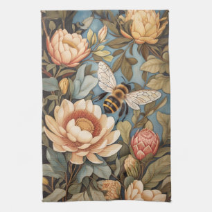 Schöne Gartenbiene mit Protea-Blumen Geschirrtuch