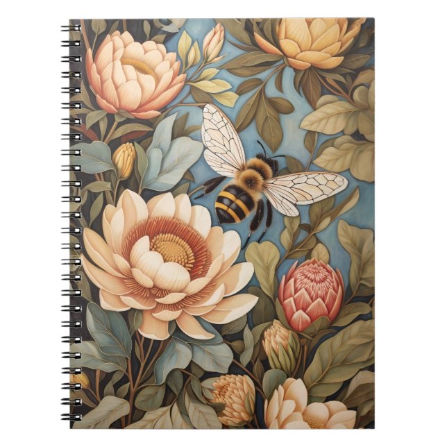 Schöne Gartenbiene mit Protea-Blumen Notizblock (Vorderseite)