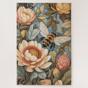 Schöne Gartenbiene mit Protea-Blumen Puzzle