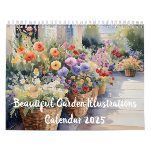Schöne GartenIllustrationen Kalender