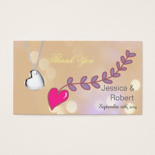 Schöne Gastgeschenk Hochzeit aus rosa und silberfa (Vorderseite)