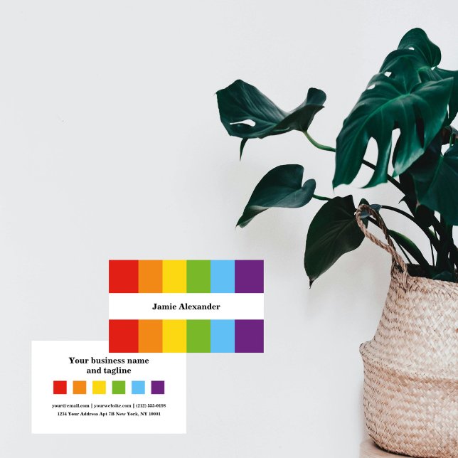 Schöne Gay Rainbow Minimal LGBT Business Card Visitenkarte (Von Creator hochgeladen)