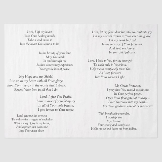 Schöne Gebete Dekoupage’ Gewebe Seidenpapier (Vorderseite)