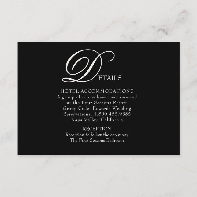 Schöne, Geblüht Hochzeitskarte Begleitkarte (Vorderseite)