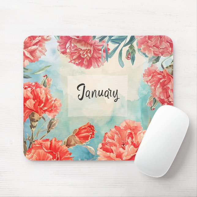 Schöne Geburtsmonate Blume/Januar Mousepad (Mit Mouse)