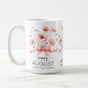 Schöne Geburtsmonatsblume/August-Mohn Kaffeetasse