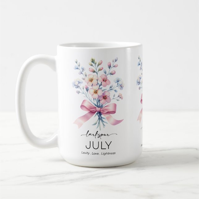 Schöne Geburtsmonatsblume/Juli/ Kaffeetasse (Links)