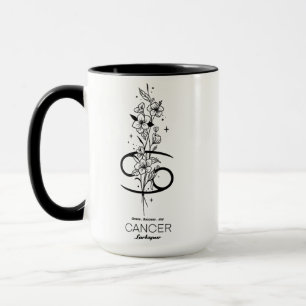 Schöne Geburtsmonatsblume/Sternzeichen/Krebs Tasse