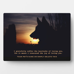 Schöne Gedenktafel für Deutsche Schäferhund-Hausti Fotoplatte
