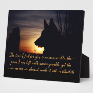 Schöne Gedenktafel für Deutscher Schäferhund-Haust Fotoplatte