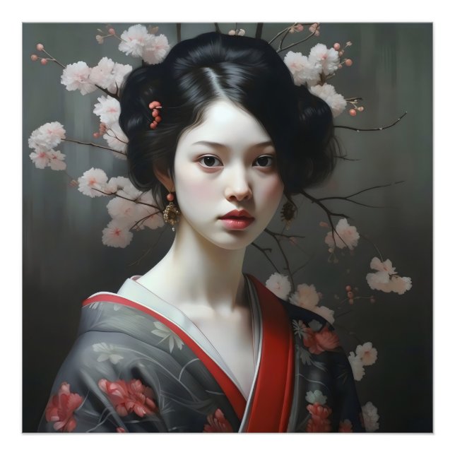 Schöne Geisha-Blume Fotodruck (Vorne)