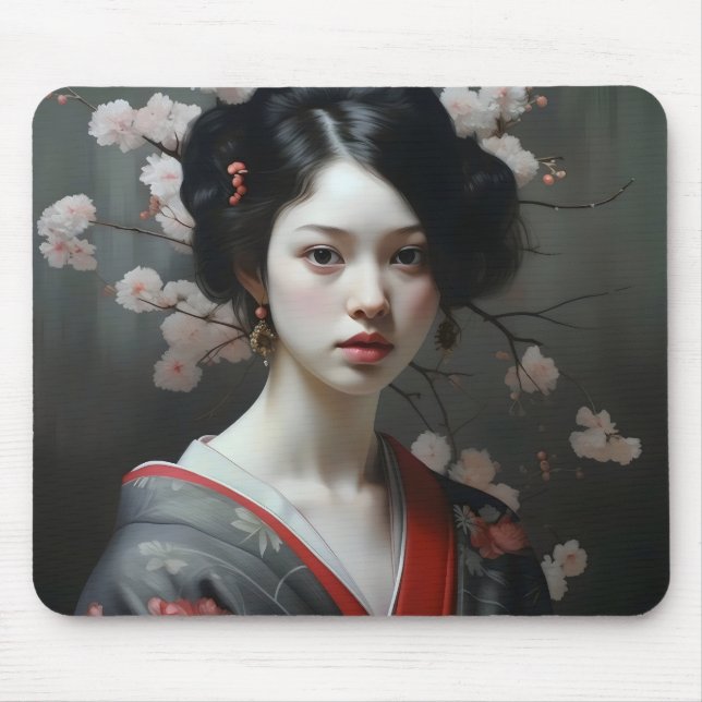 Schöne Geisha-Blume Mousepad (Vorne)