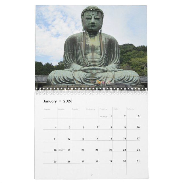 Schöne geistige Buddha-Statue 2015 Kalender (Jan 2026)