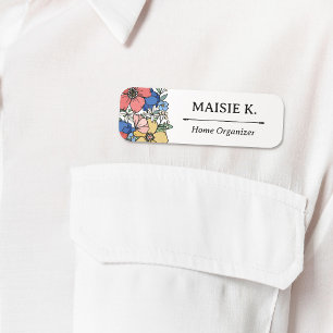 Schöne gelbe blaue Korallenblumen Name Titel Namensschild