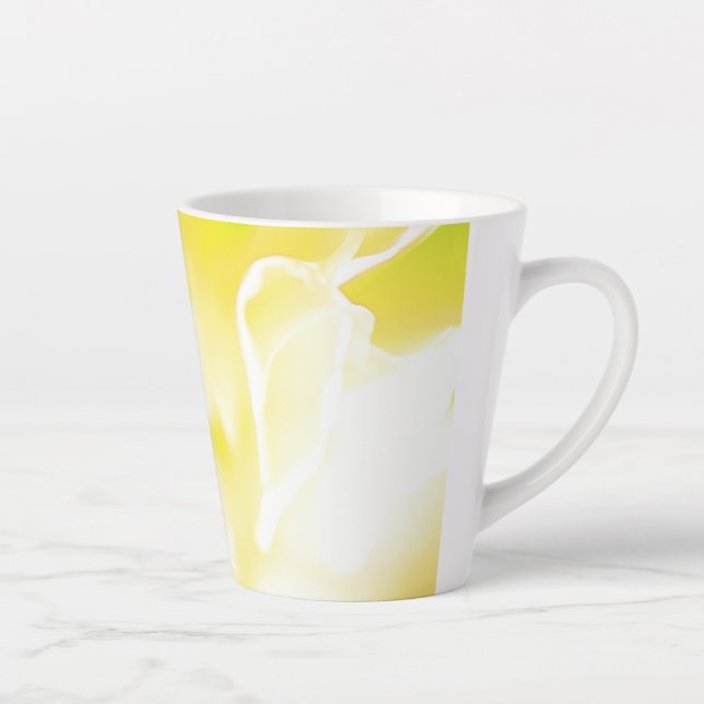 Schöne gelbe Blume Print Latte Tasse (Rechts)