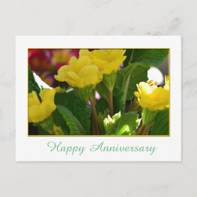 Schöne gelbe Blume zum Jubiläum Postkarte (Vorderseite)