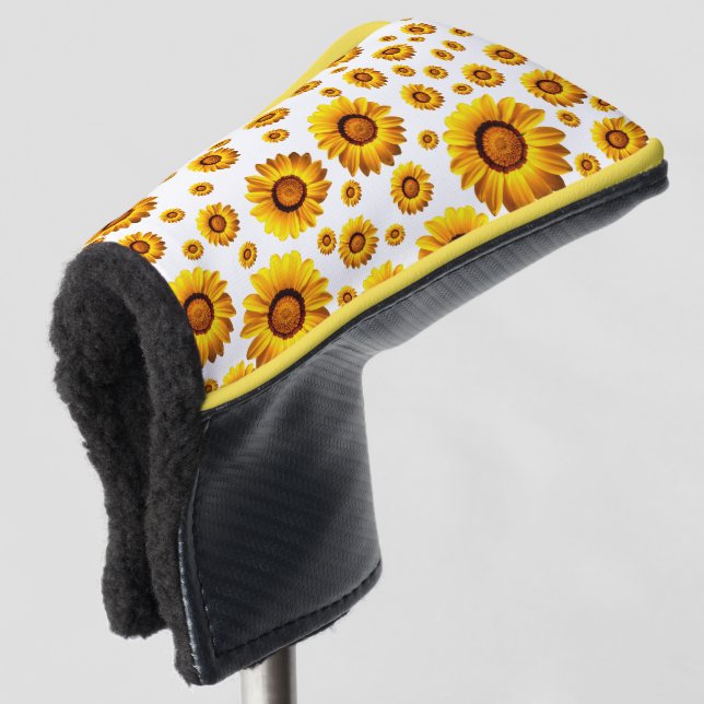 Schöne gelbe Blumen Golf Headcover (3/4 Vorderseite)