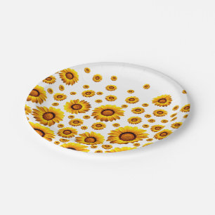 Schöne gelbe Blumen Pappteller