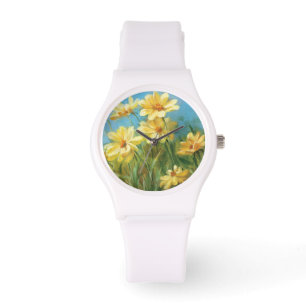 Schöne gelbe Daisies Armbanduhr