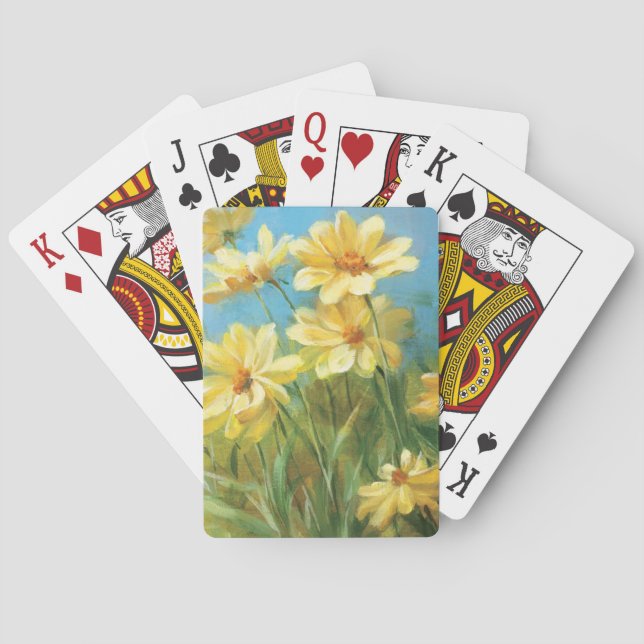 Schöne gelbe Daisies Spielkarten (Rückseite)