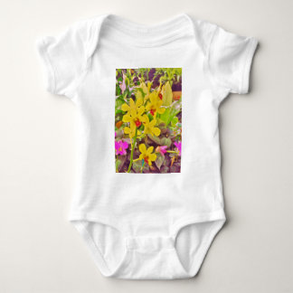 Schöne gelbe Herbstorchideen Baby Strampler