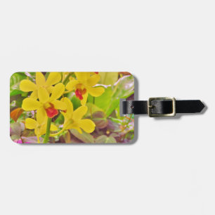 Schöne gelbe Herbstorchideen Gepäckanhänger