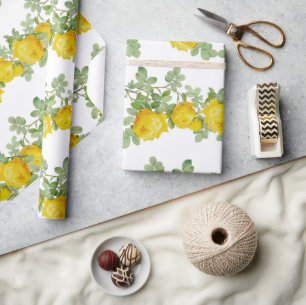 Schöne gelbe Hochzeitsrose Blume Geschenkpapier