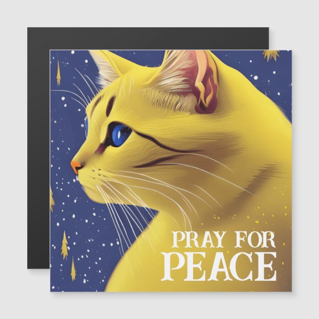 Schöne Gelbe Katze mit blauen Augen - ukraine Magnetkarte (Vorne/Hinten)