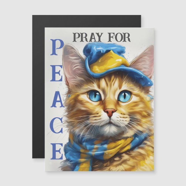 Schöne Gelbe Katze mit blauen Augen - ukraine Magnetkarte (Vorne/Hinten)