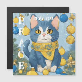 Schöne Gelbe Katze mit blauen Augen - ukraine Magnetkarte