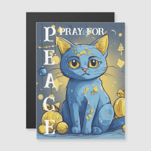 Schöne Gelbe Katze mit blauen Augen - ukraine Magnetkarte