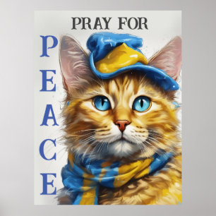 Schöne Gelbe Katze mit blauen Augen - ukraine Poster