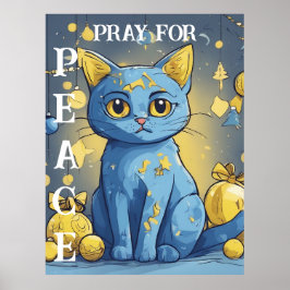 Schöne Gelbe Katze mit blauen Augen - ukraine Poster