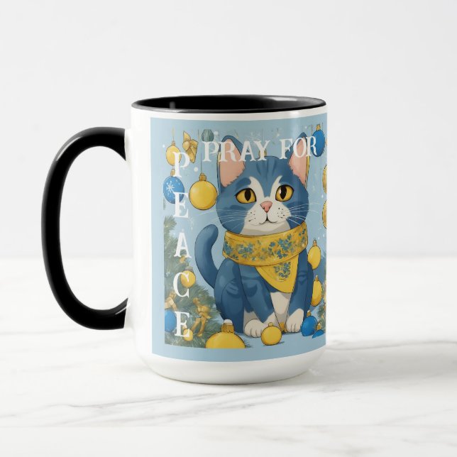 Schöne Gelbe Katze mit blauen Augen - ukraine Tasse (Links)