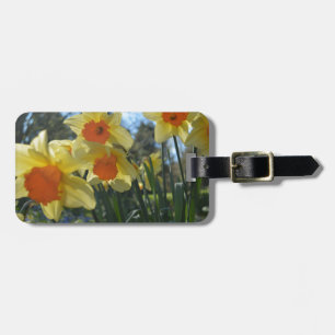 Schöne, gelbe, orangefarbene Blume Gepäckanhänger