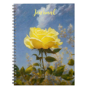 Schöne Gelbe Rose und Sky Art Journal Notizblock