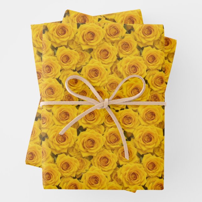 Schöne Gelbe Rosen Geschenkpapier Set (Beispiel)