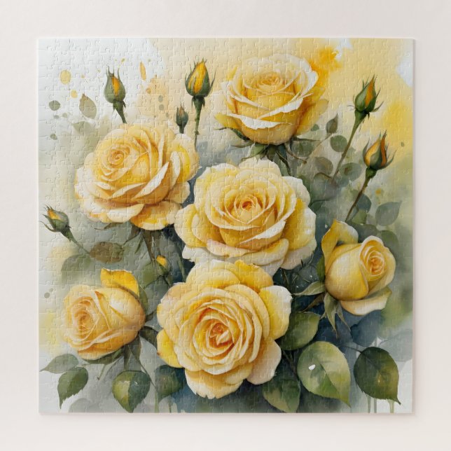 Schöne gelbe Rosen Puzzle (Vertikal)