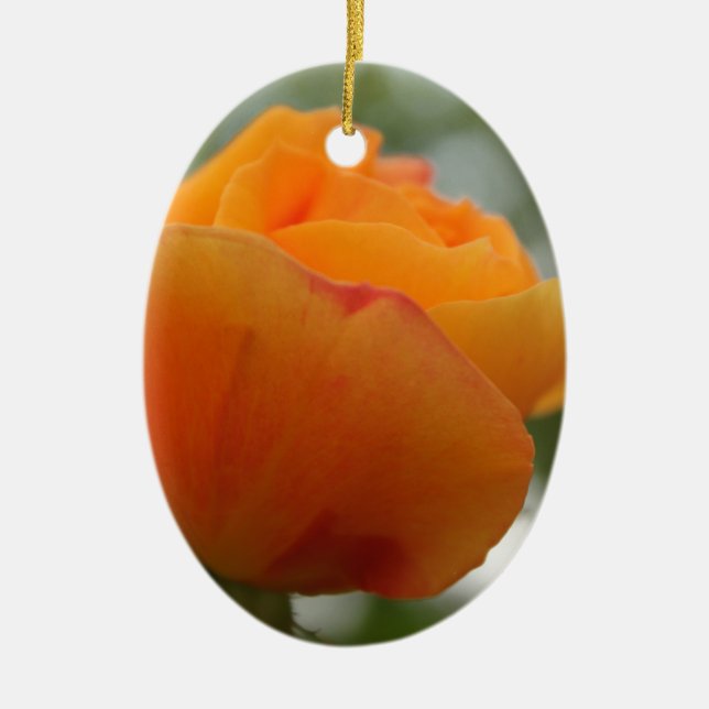 Schöne gelbe Rosenblütenfotografie. Keramik Ornament (Vorne)