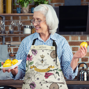 Schöne Gelbe und schwarze Königin Biene für Oma Schürze
